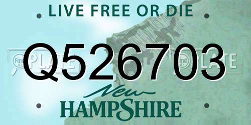 Q526703 New Hampshire License Plate