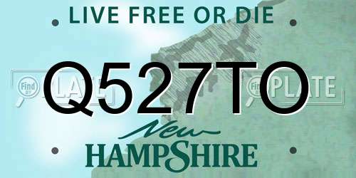 Q527TO New Hampshire License Plate