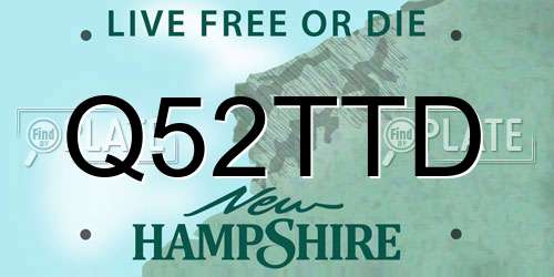 Q52TTD New Hampshire License Plate