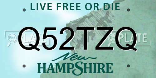 Q52TZQ New Hampshire License Plate