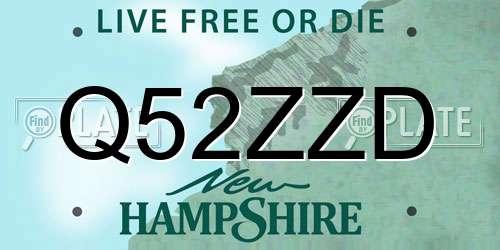 Q52ZZD New Hampshire License Plate