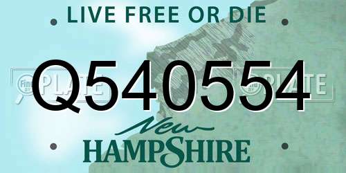Q540554 New Hampshire License Plate