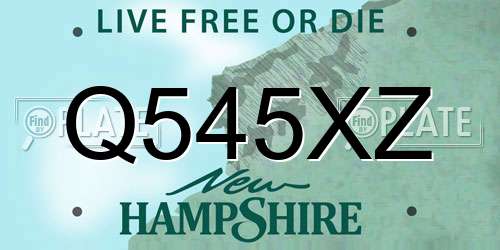 Q545XZ New Hampshire License Plate