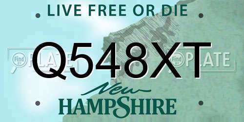 Q548XT New Hampshire License Plate