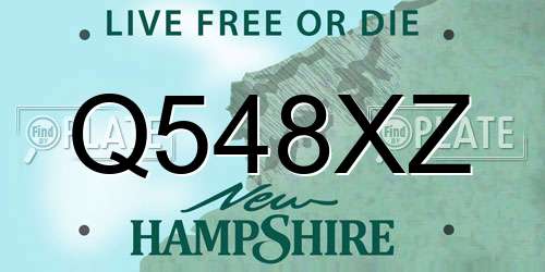 Q548XZ New Hampshire License Plate