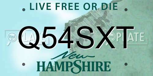 Q54SXT New Hampshire License Plate