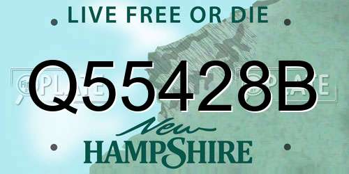 Q55428B New Hampshire License Plate
