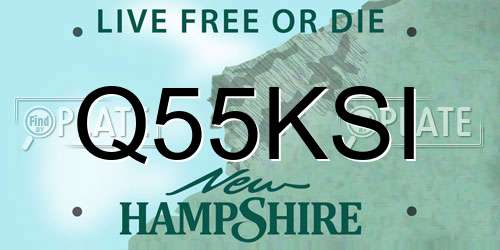 Q55KSI New Hampshire License Plate