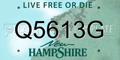 Q5613G New Hampshire License Plate