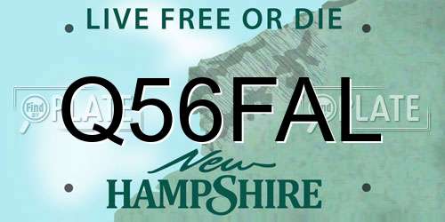 Q56FAL New Hampshire License Plate