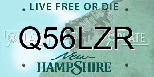Q56LZR New Hampshire License Plate