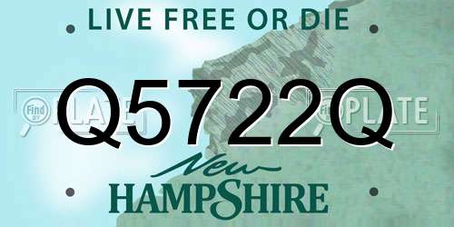 Q5722Q New Hampshire License Plate