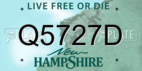 Q5727D New Hampshire License Plate