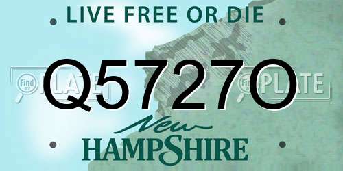 Q5727O New Hampshire License Plate