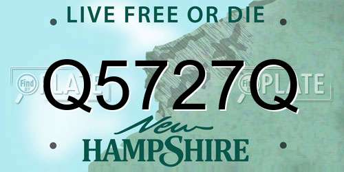 Q5727Q New Hampshire License Plate