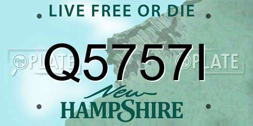 Q5757I New Hampshire License Plate