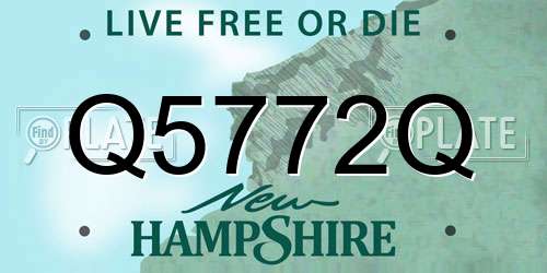 Q5772Q New Hampshire License Plate