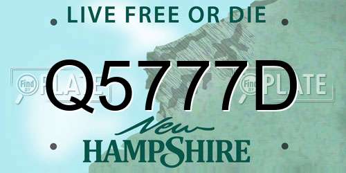 Q5777D New Hampshire License Plate