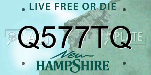 Q577TQ New Hampshire License Plate