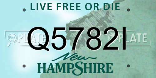 Q5782I New Hampshire License Plate
