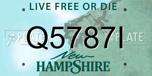 Q5787I New Hampshire License Plate
