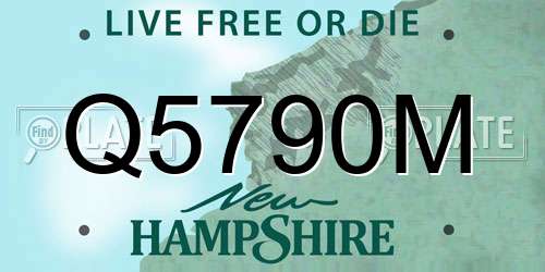 Q5790M New Hampshire License Plate