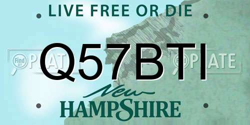 Q57BTI New Hampshire License Plate