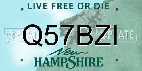 Q57BZI New Hampshire License Plate