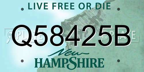 Q58425B New Hampshire License Plate