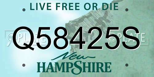 Q58425S New Hampshire License Plate