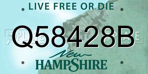 Q58428B New Hampshire License Plate