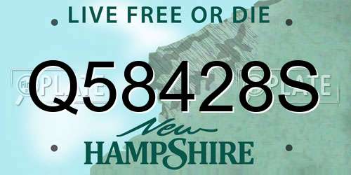 Q58428S New Hampshire License Plate