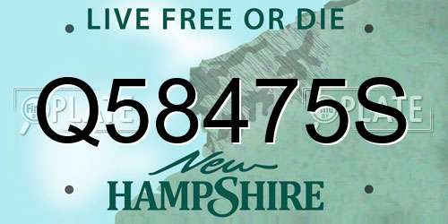 Q58475S New Hampshire License Plate