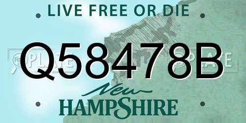 Q58478B New Hampshire License Plate
