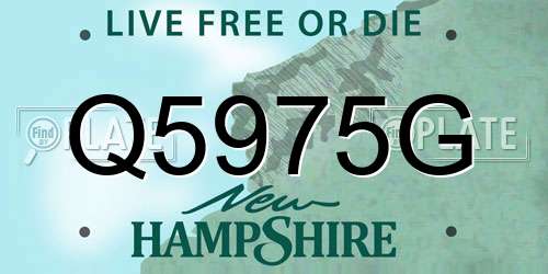 Q5975G New Hampshire License Plate