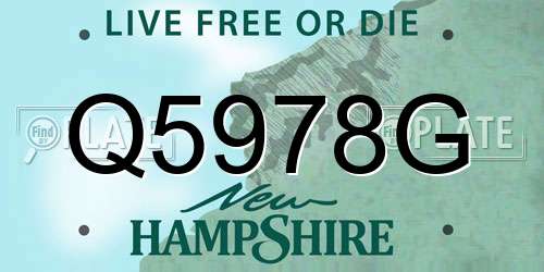 Q5978G New Hampshire License Plate