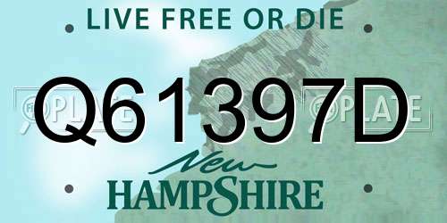 Q61397D New Hampshire License Plate