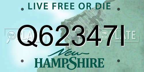Q62347I New Hampshire License Plate