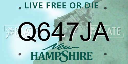 Q647JA New Hampshire License Plate