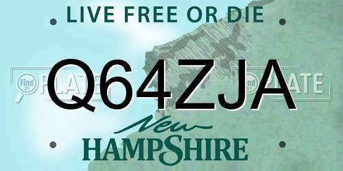 Q64ZJA New Hampshire License Plate