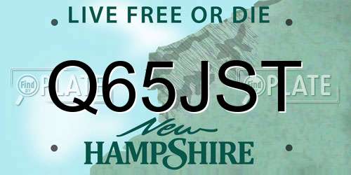 Q65JST New Hampshire License Plate