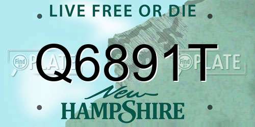 Q6891T New Hampshire License Plate