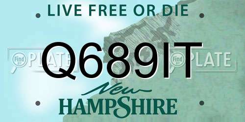 Q689IT New Hampshire License Plate