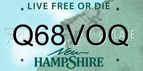 Q68VOQ New Hampshire License Plate