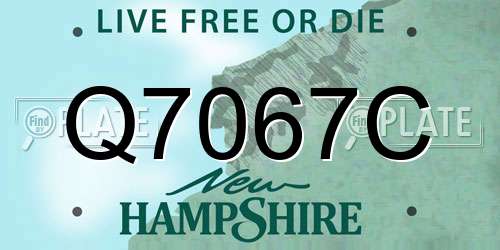 Q7067C New Hampshire License Plate