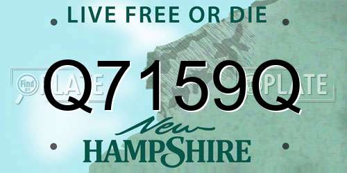 Q7159Q New Hampshire License Plate