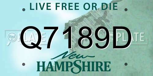 Q7189D New Hampshire License Plate