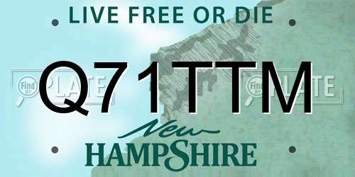 Q71TTM New Hampshire License Plate