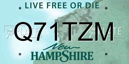 Q71TZM New Hampshire License Plate