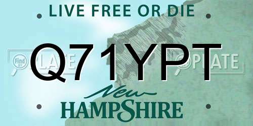 Q71YPT New Hampshire License Plate